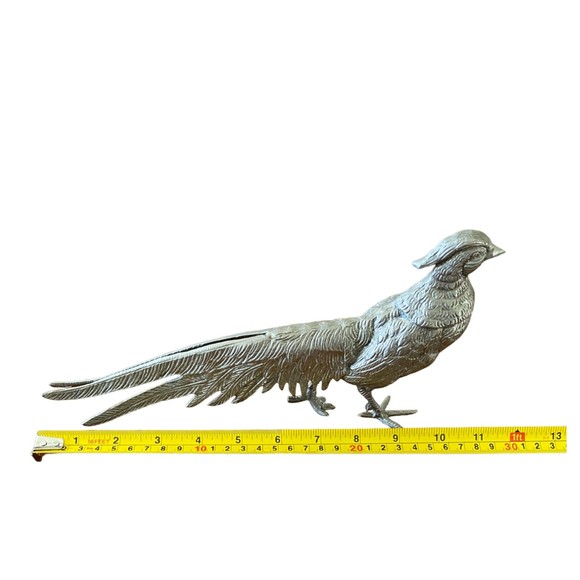 Vintage Silver Plated Pheasant Bird Figurine Menu Holder Italy - Picture 12 of 13